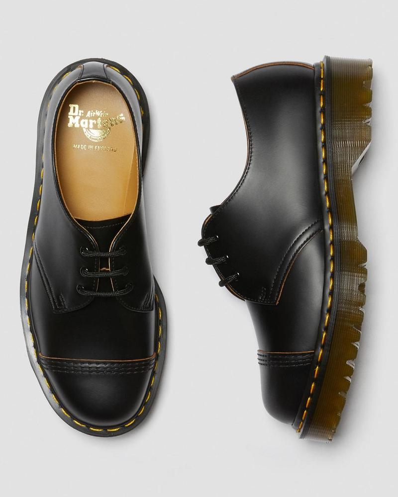 Black Women's Dr Martens 1461 Bex Made in England Toe Cap Oxfords Shoes | CA 339SGL